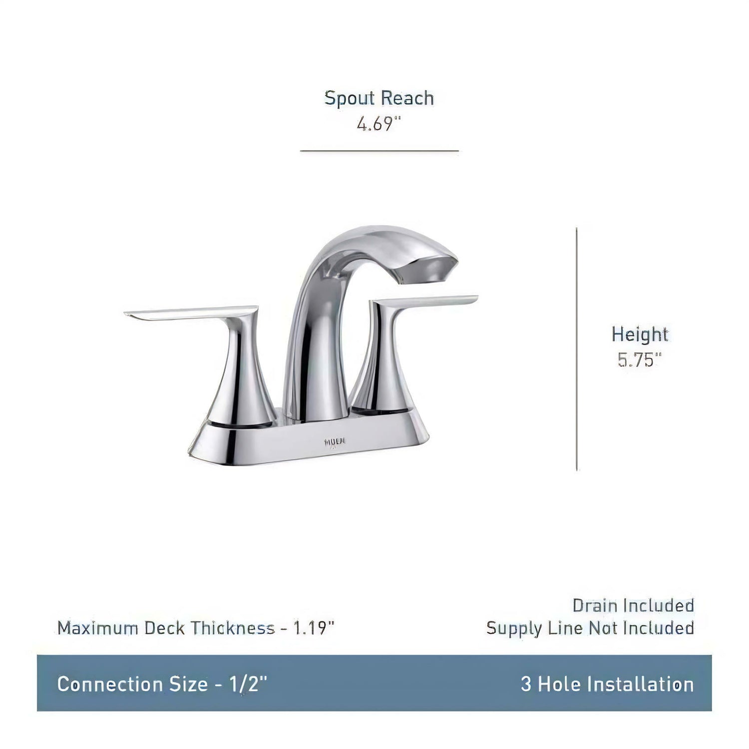 MOEN Findlay 84515BL Centerset Double-Handle Bathroom Faucet in Matte Black
