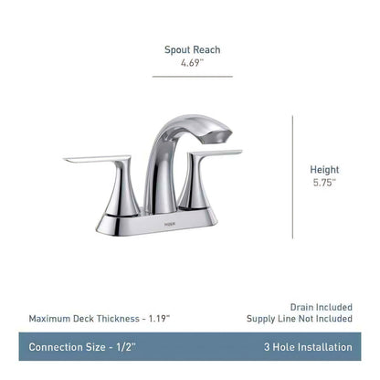 MOEN Findlay 84515BL Centerset Double-Handle Bathroom Faucet in Matte Black