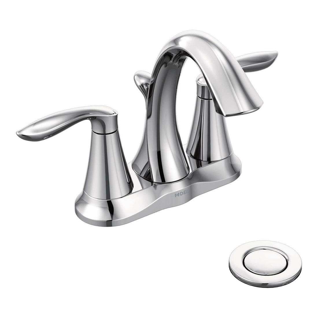 MOEN Eva 6410 Centerset 2-Handle High-Arc Bathroom Faucet in Chrome