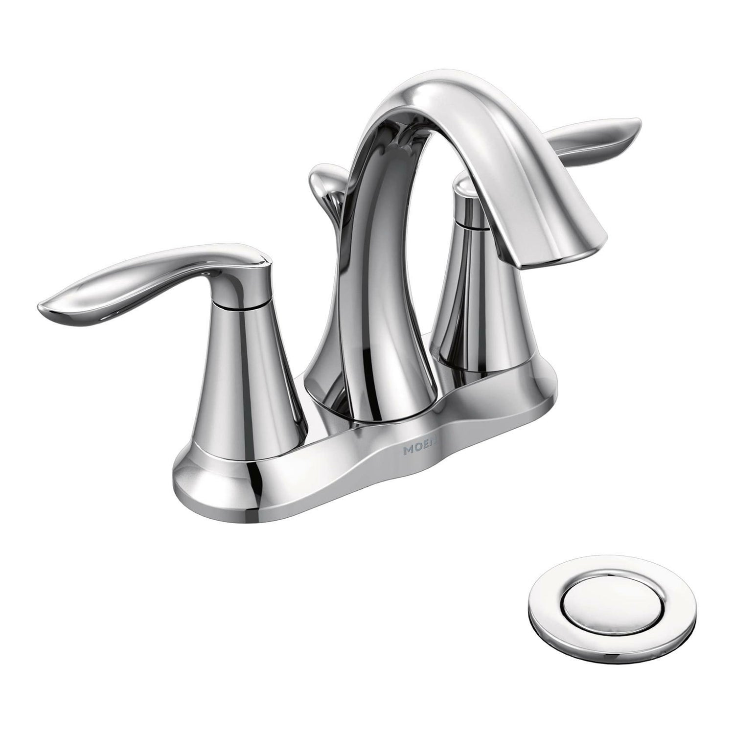 MOEN Eva 6410 Centerset 2-Handle High-Arc Bathroom Faucet in Chrome