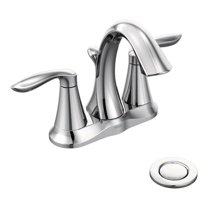 MOEN Eva 6410 Centerset 2-Handle High-Arc Bathroom Faucet in Chrome