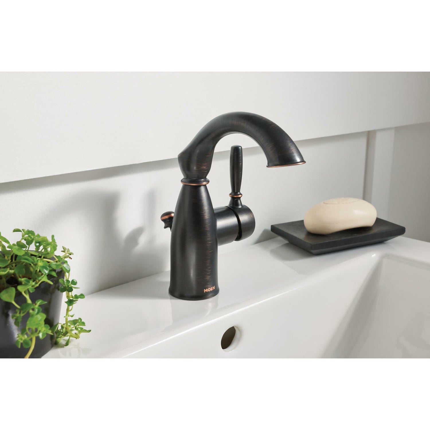 MOEN Sarona 84144BRB Single Hole Single-Handle Bathroom Faucet in Mediterranean Bronze