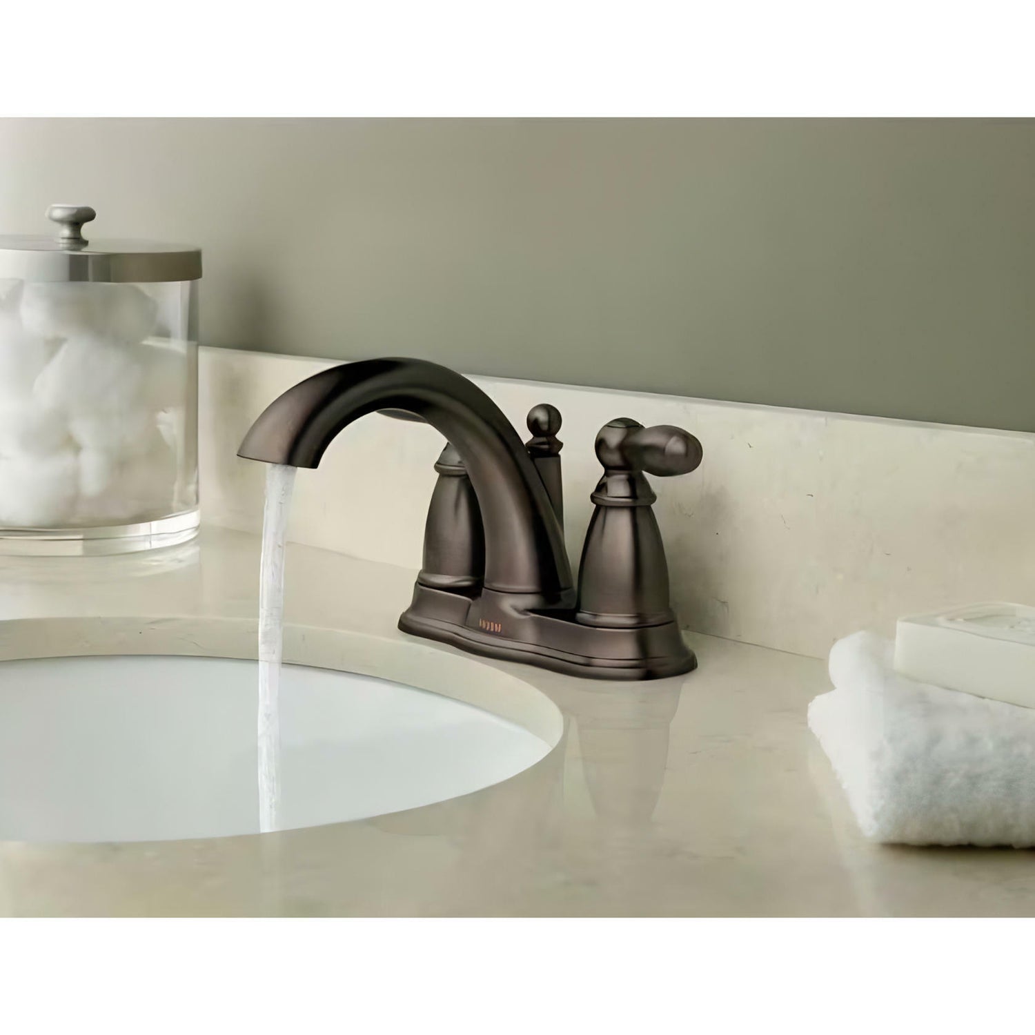 MOEN Brantford 6610ORB Centerset 2-Handle Low-Arc Bathroom Faucet in Oil Rubbed Bronze with Metal Drain Assembly