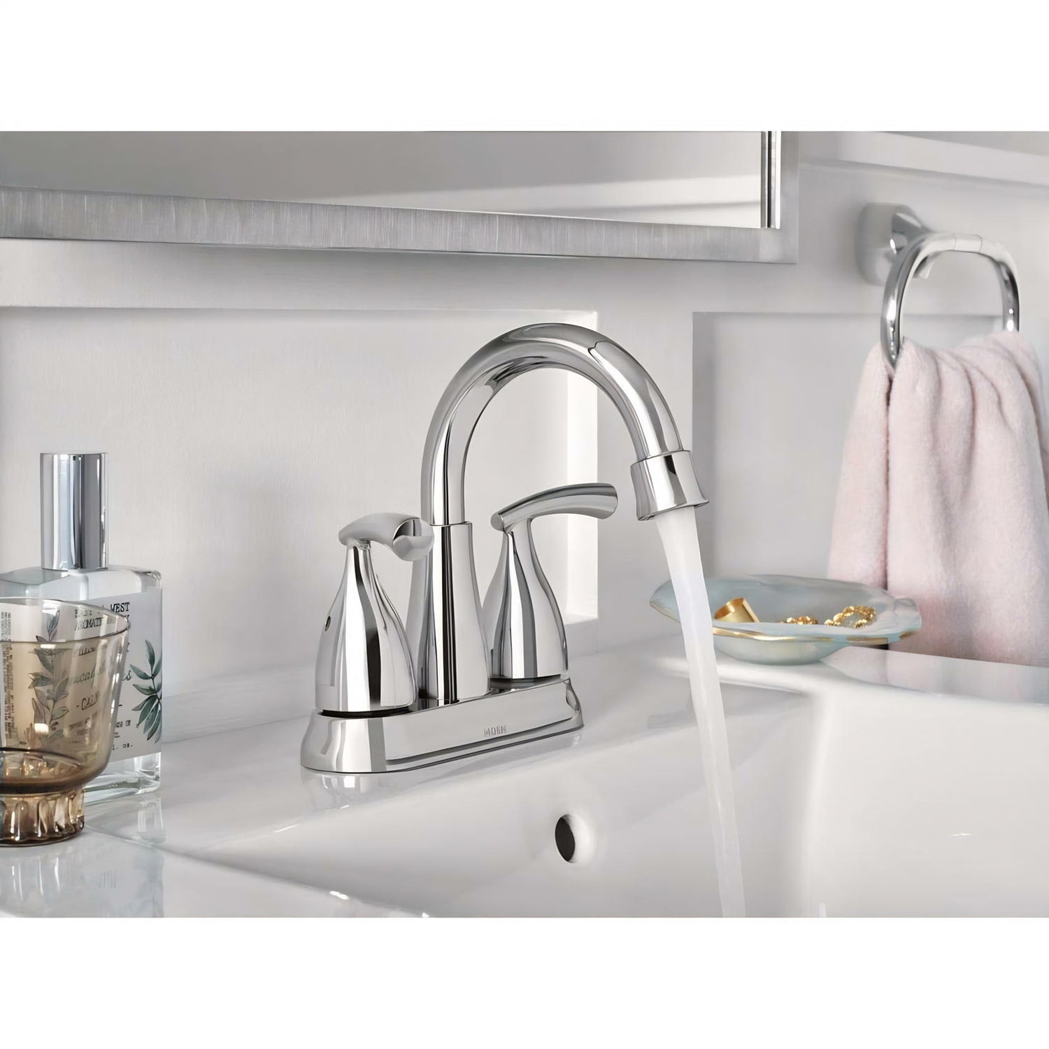 MOEN Essie 84128 Centerset 2-Handle Bathroom Faucet in Chrome