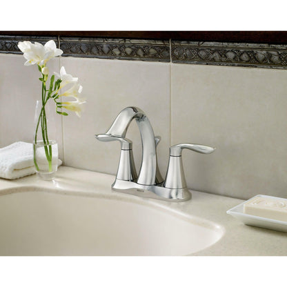 MOEN Eva 6410 Centerset 2-Handle High-Arc Bathroom Faucet in Chrome