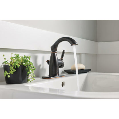 MOEN Sarona 84144BRB Single Hole Single-Handle Bathroom Faucet in Mediterranean Bronze