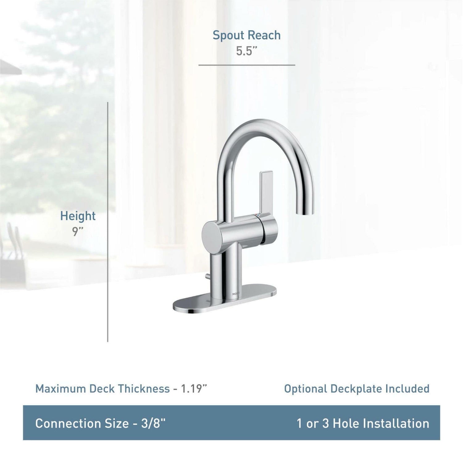 MOEN CIA 6221BG Single Handle Bathroom Sink Faucet in Brushed Gold