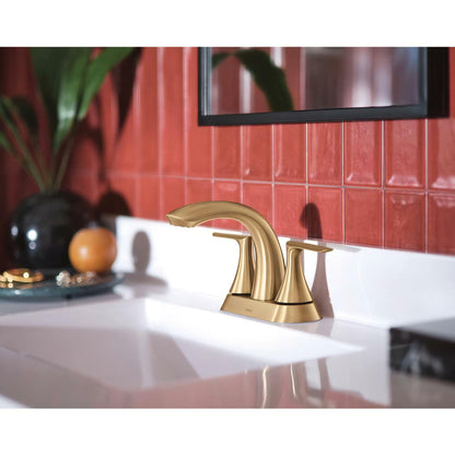 MOEN Findlay 84515BZG Centerset Double-Handle Bathroom Faucet in Bronzed Gold