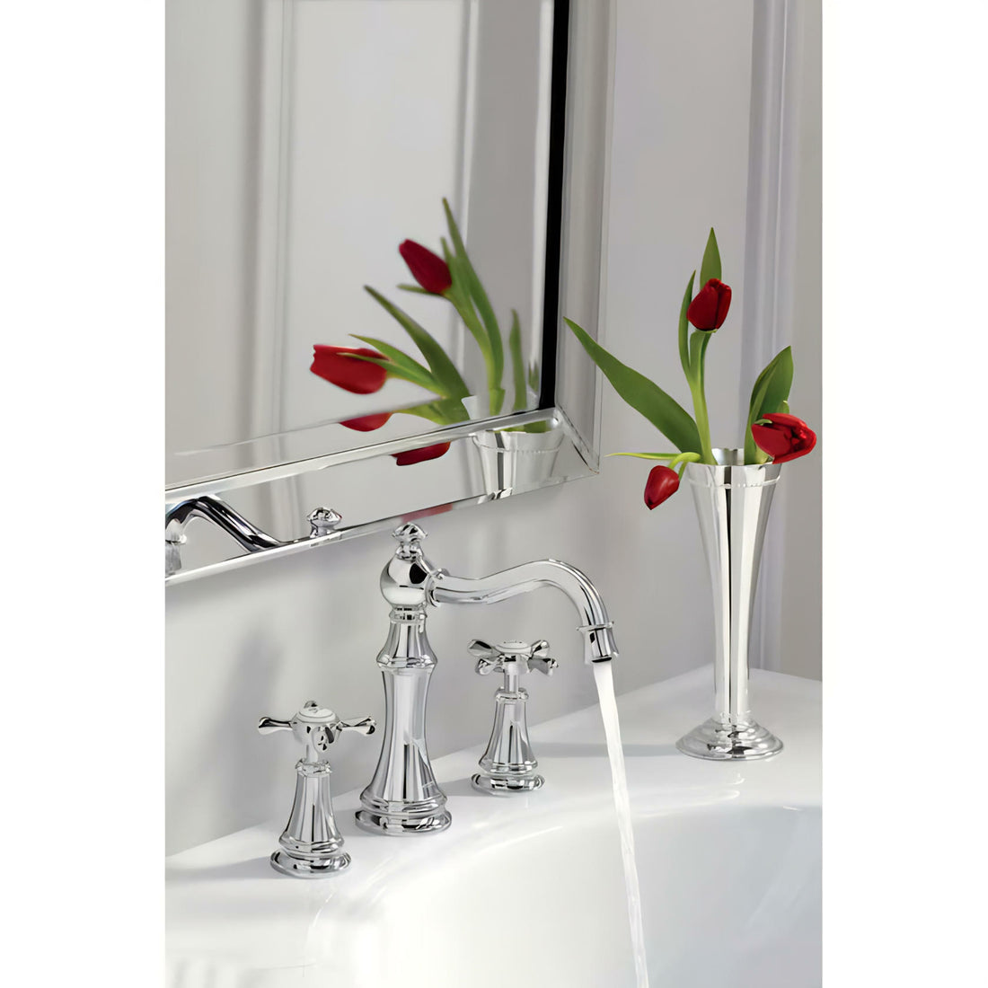 MOEN Weymouth TS42108BN Two-Handle High Arc Bathroom Faucet in Brushed Nickel (Valve Not Included)