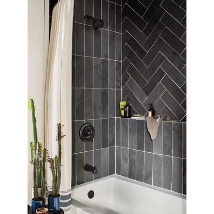 MOEN Banbury 82910BL One Handle 1-Spray Trim Kit Tub and Shower Faucet 1.75 GPM in Matte Black (Valve Included)