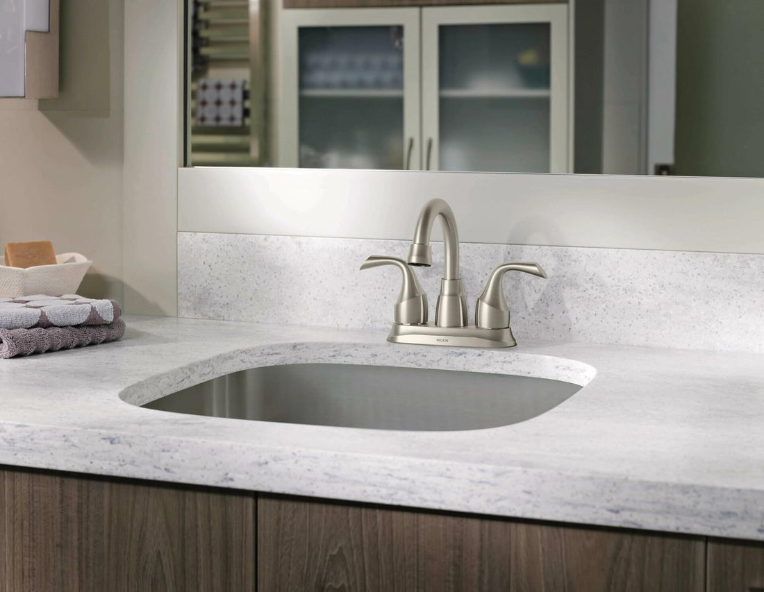 MOEN Idora 84115SRN Centerset 2-Handle Bathroom Faucet in Spot Resist Brushed Nickel