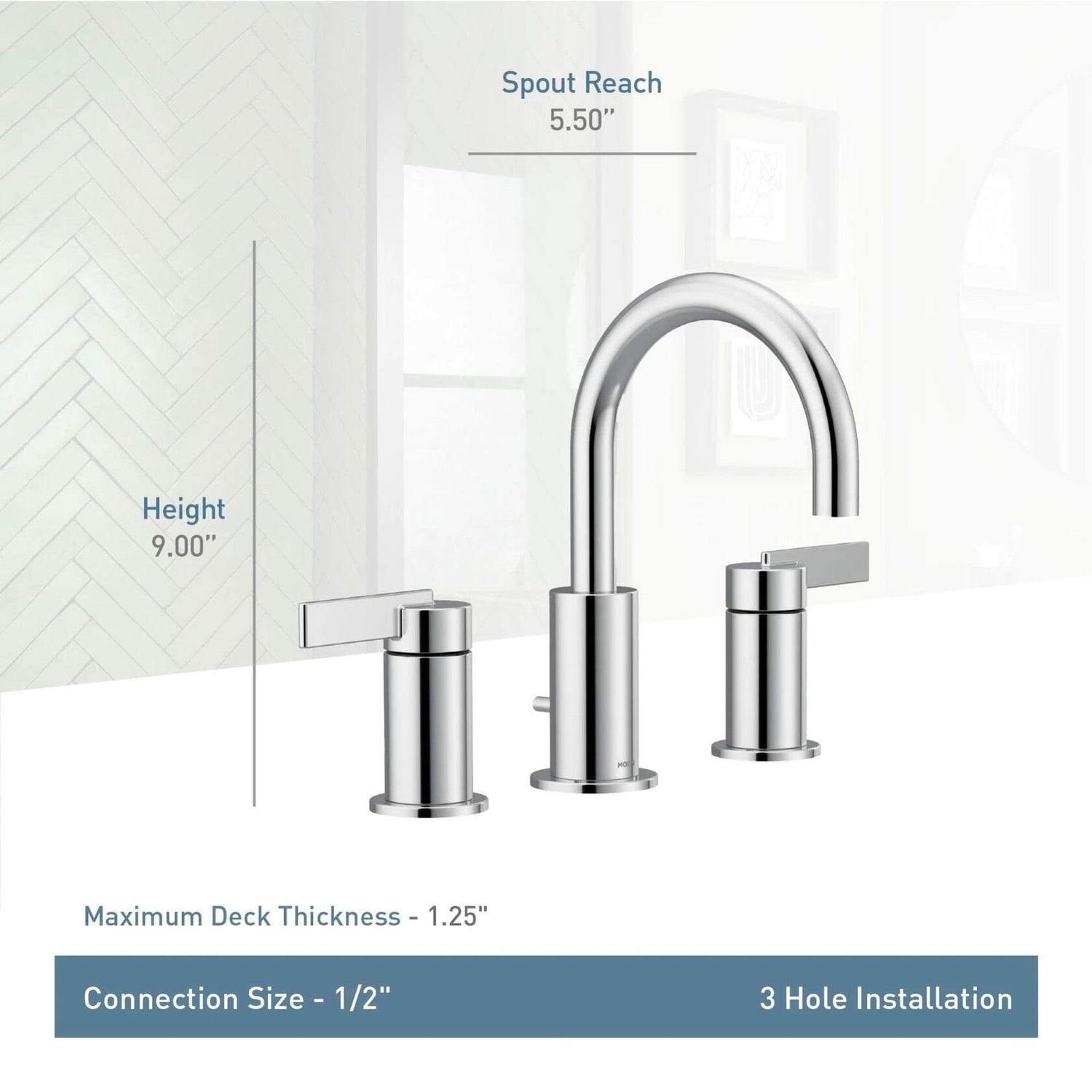MOEN Cia T6222BG Widespread 2-Handle High-Arc Bathroom Faucet Trim Kit in Brushed Gold (Valve Sold Separately)