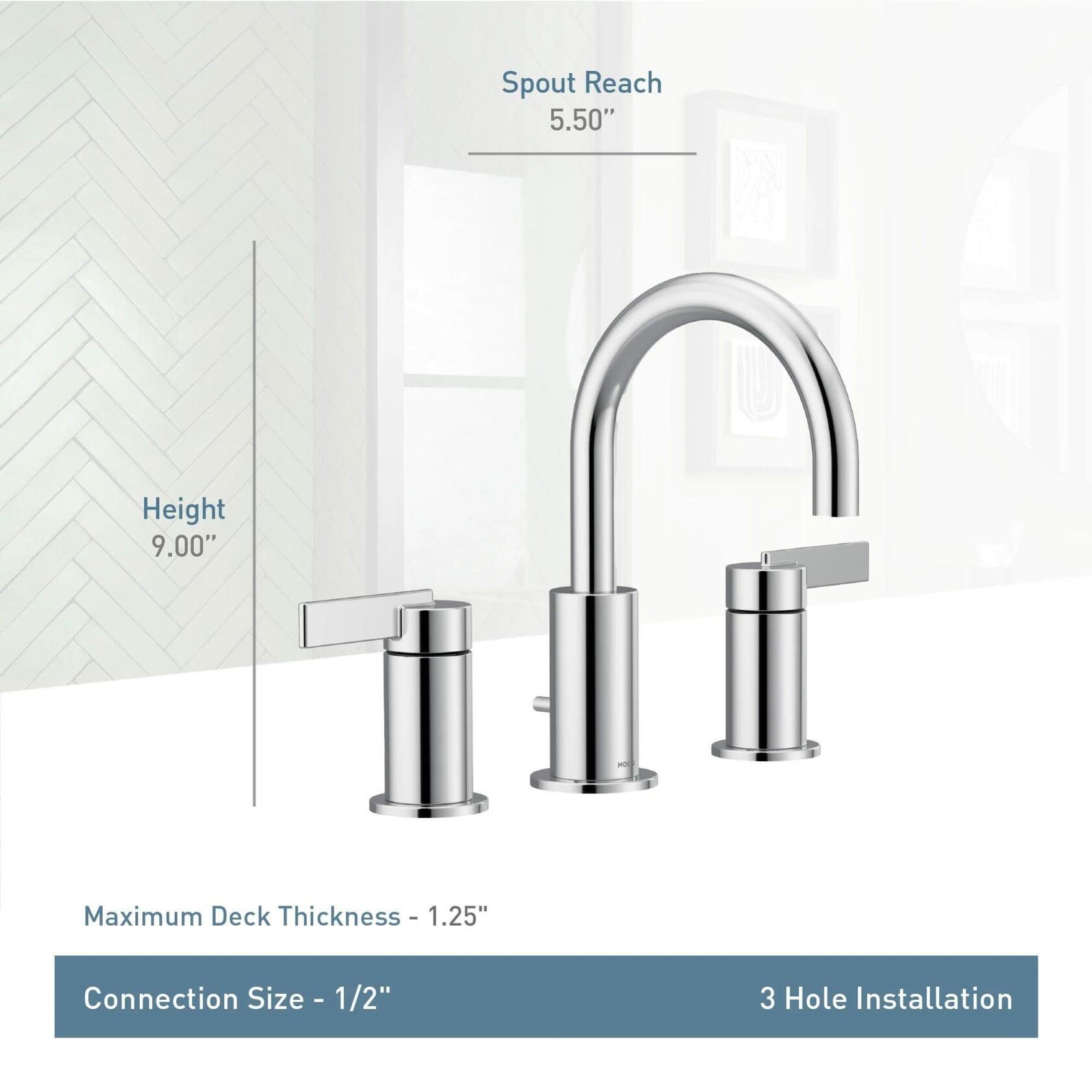 MOEN Cia T6222BG Widespread 2-Handle High-Arc Bathroom Faucet Trim Kit in Brushed Gold (Valve Sold Separately)