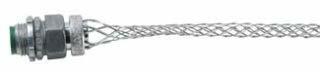 Legrand Pass &amp; Seymour BOX30 Flexcor Wire Mesh Grip, Wide Range, Straight Male, Dust Tight, 1/2" NPT, 0.300"-0.430" Cable Grip Range, Silver (1 Count)
