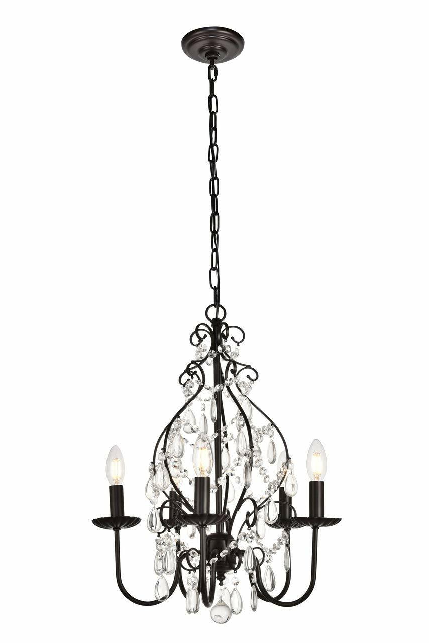 Elegant Lighting Living District Blaise 5-Light Transitional Metal Pendant in Oil Rubbed Bronze - Like New