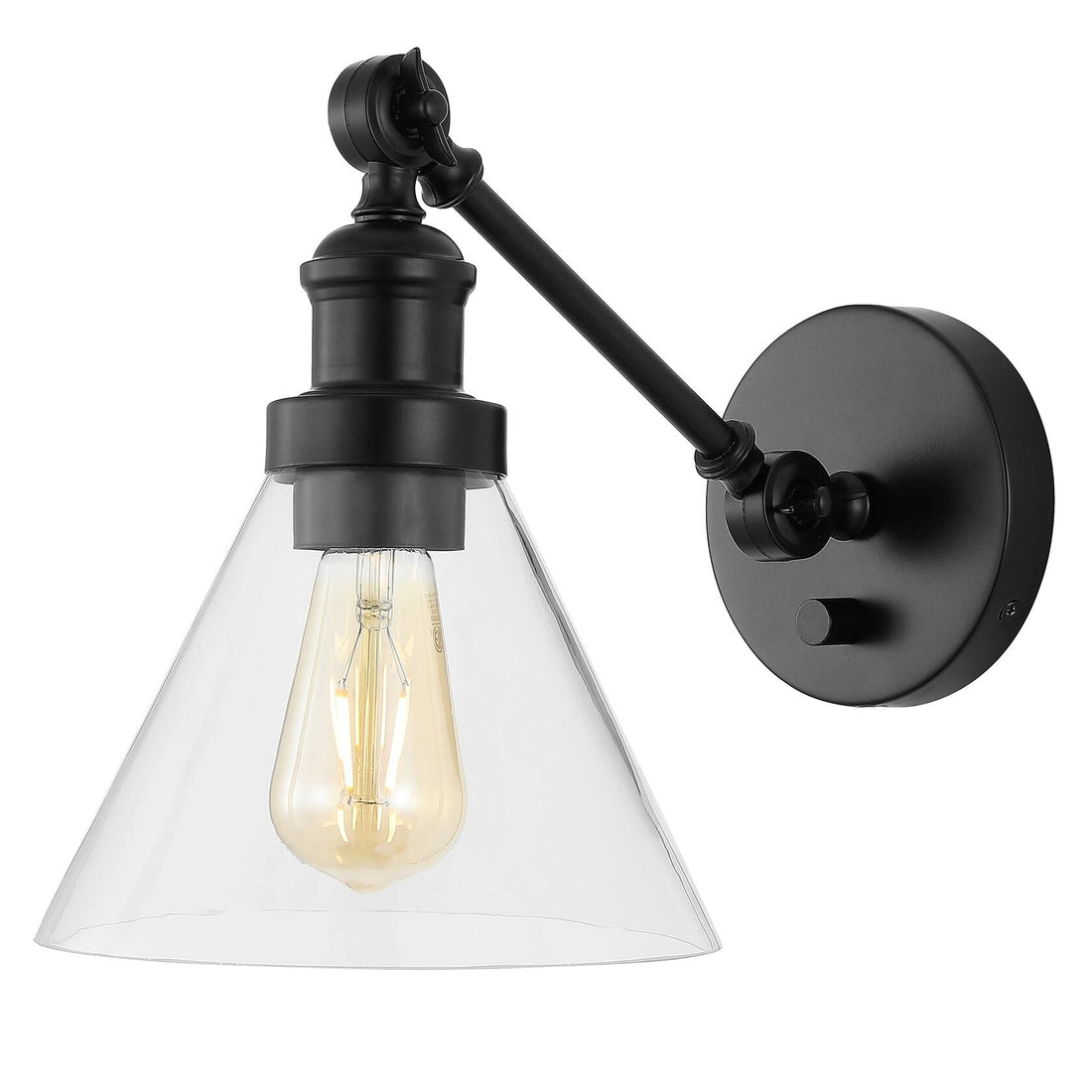 JONATHAN Y JYL7575A Cowie 8" Classic Industrial Iron/Glass Adjustable LED Contemporary Wall Sconce 2700K 4W Bulb for Entryway Lobby Kitchen Bathroom Bedroom Living Room, 1 Light, Oil Rubbed Bronze - Like New