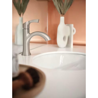 MOEN Korek 84466SRN Single-Handle Bathroom Sink Faucet in Brushed Nickel