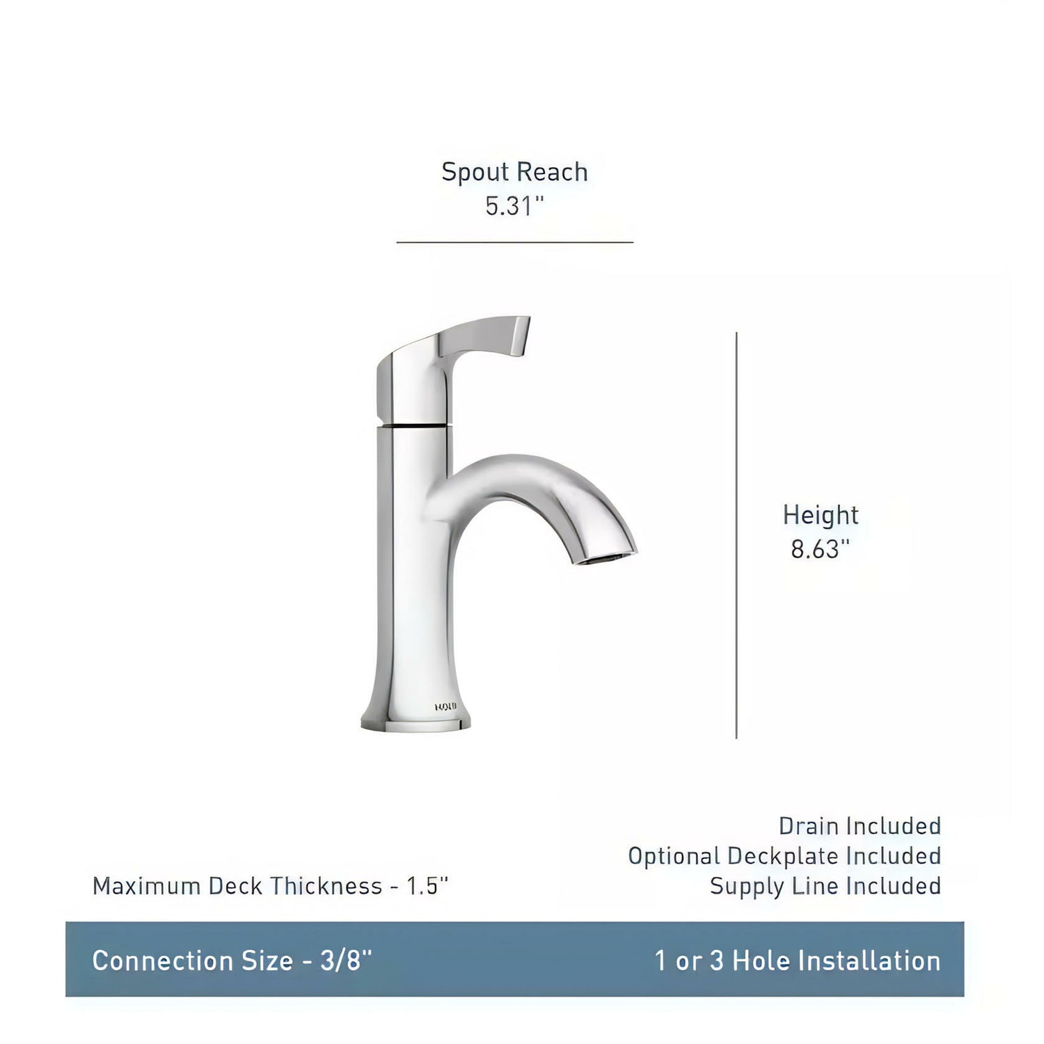 MOEN Korek 84466SRN Single-Handle Bathroom Sink Faucet in Brushed Nickel