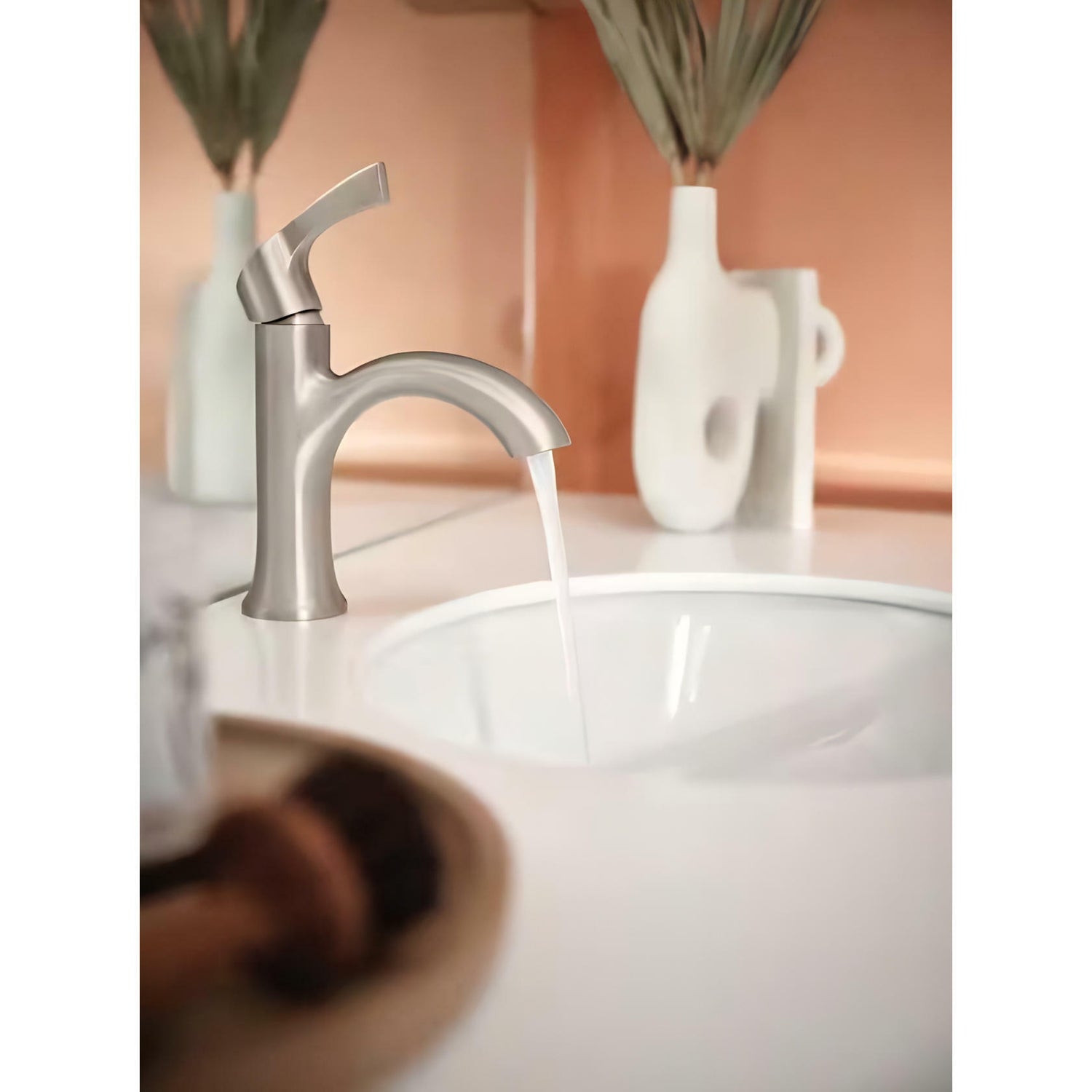 MOEN Korek 84466SRN Single-Handle Bathroom Sink Faucet in Brushed Nickel