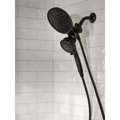 MOEN Brecklyn 82611BL Single Handle 6-Spray Tub and Shower Faucet with Magnetix Rainshower Combo in Matte Black (Valve Included)