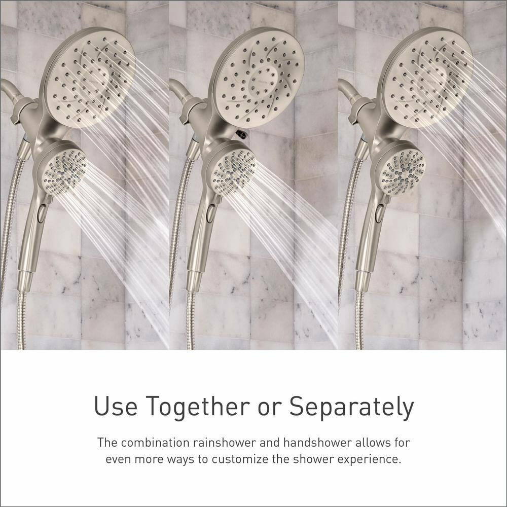 MOEN Brecklyn 82611BL Single Handle 6-Spray Tub and Shower Faucet with Magnetix Rainshower Combo in Matte Black (Valve Included)