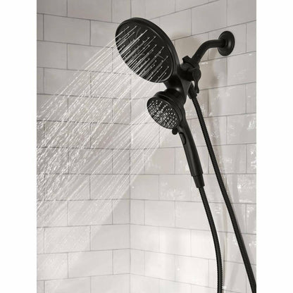 MOEN Brecklyn 82611BL Single Handle 6-Spray Tub and Shower Faucet with Magnetix Rainshower Combo in Matte Black (Valve Included)