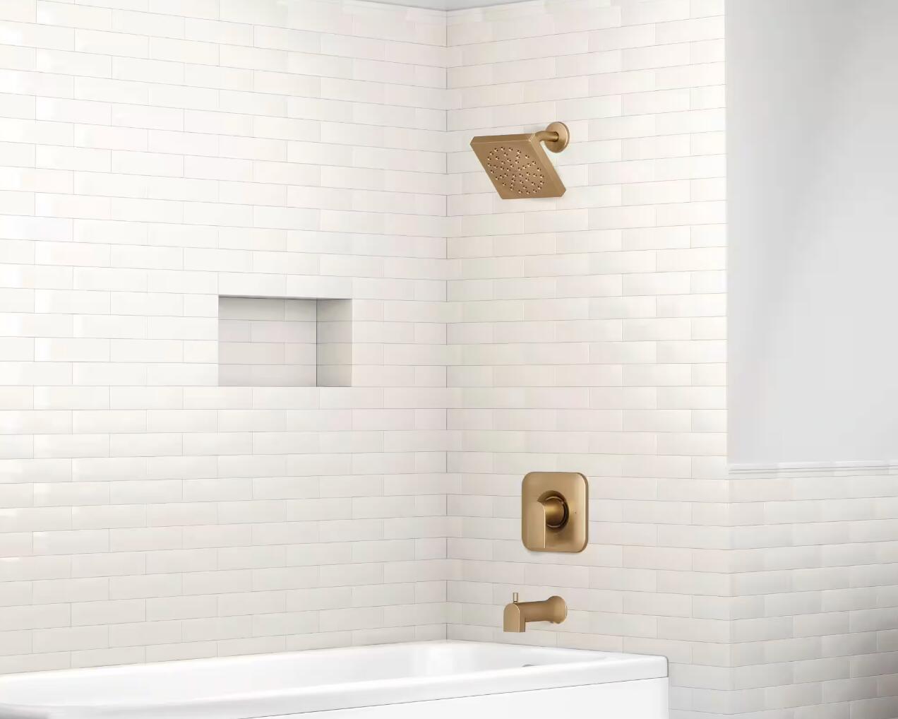 MOEN Genta 82760BZG Single-Handle 1-Spray Tub and Shower Faucet in Bronzed Gold (Valve Included)