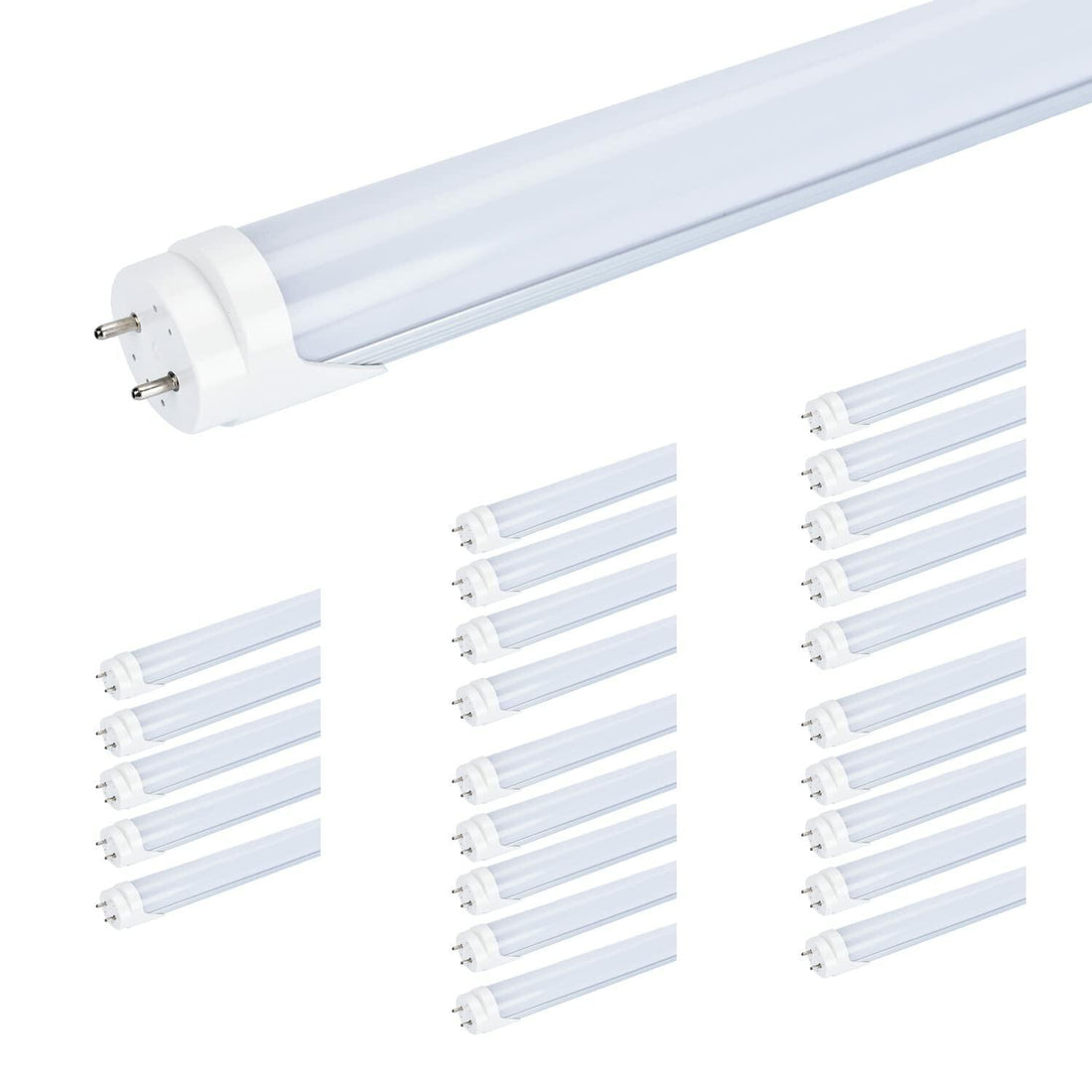 HMINLED T8 LED Tube, 3000K 4 ft Frosted Bulbs, 48’’ Ballast Bypass Dual-Ended Power Tubes, 22W T12 Warm White Fluorescent Replacement Lights, Type B Linear Bulb 2400 Lumens, 25 Pack - Like New