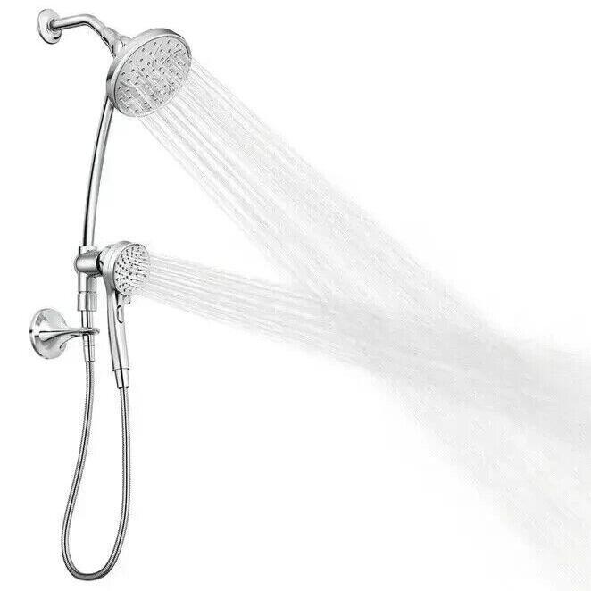 MOEN Attract 28586 Magnetix 6-Spray 6.75 in. Dual Wall Mount Fixed and Handheld Shower Heads 1.75 GPM with Slidebar in Chrome