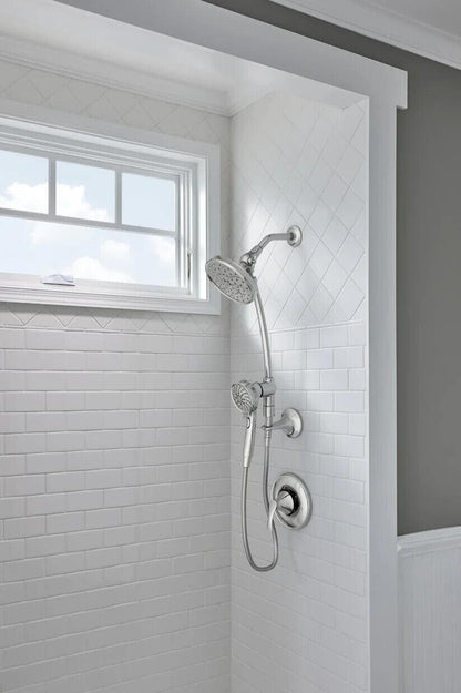 MOEN Attract 28586 Magnetix 6-Spray 6.75 in. Dual Wall Mount Fixed and Handheld Shower Heads 1.75 GPM with Slidebar in Chrome