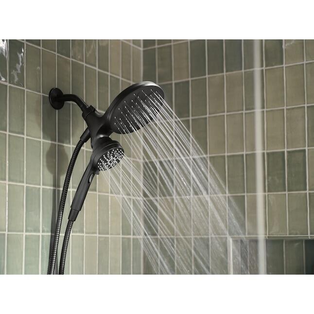 MOEN Graeden 82137BL Magnetix 1-handle Multi-head 6.75-in Round Bathtub and shower Faucet in Matte Black