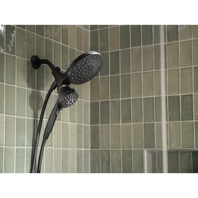 MOEN Graeden 82137BL Magnetix 1-handle Multi-head 6.75-in Round Bathtub and shower Faucet in Matte Black