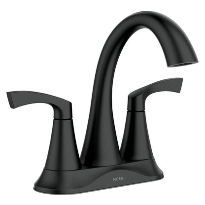 MOEN Korek 84467BL Centerset 2-Handle Bathroom Faucet in Matte Black