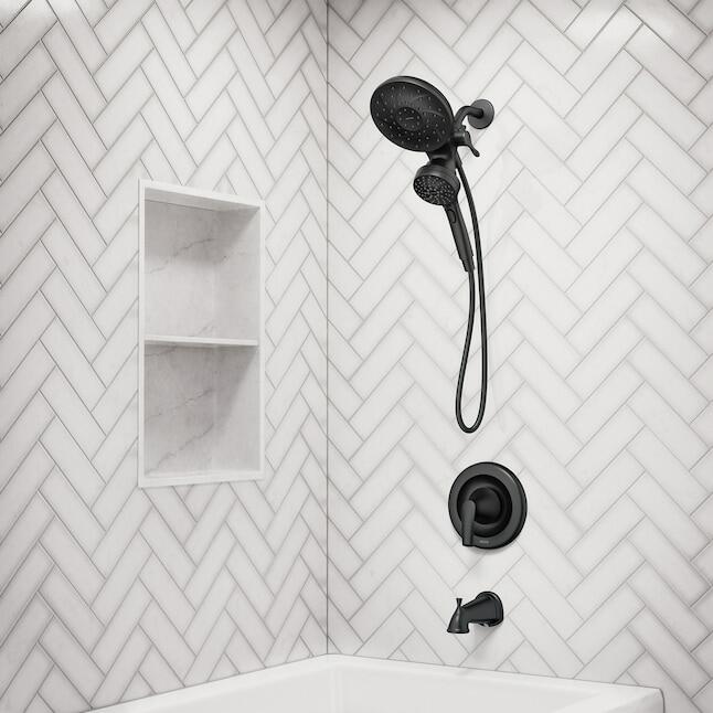 MOEN Graeden 82137BL Magnetix 1-handle Multi-head 6.75-in Round Bathtub and shower Faucet in Matte Black