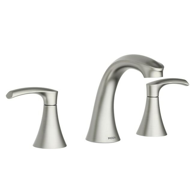 MOEM Graeden 84138SRN Two Handle Widespread Bathroom Sink Faucet in Spot Resist Brushed Nickel