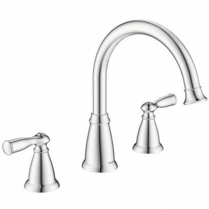 MOEN Banbury 86924 Two Handle Deck-Mount High Arc Roman Tub Faucet in Chrome (Valve Included)