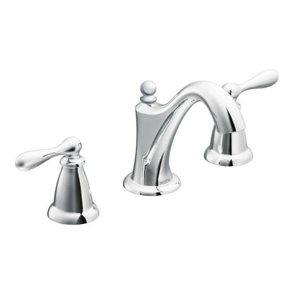 MOEN Caldwell WS84440 Widespread 2-handle Mid-arc  Bathroom Sink Faucet with Drain in Chrome