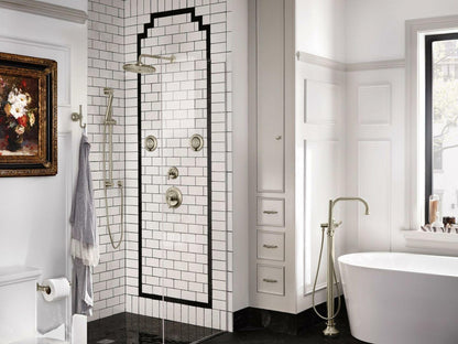 MOEN Waterhill S112BN 1-Spray Pattern 10 in. Wall Mount Fixed Shower Head in Brushed Nickel