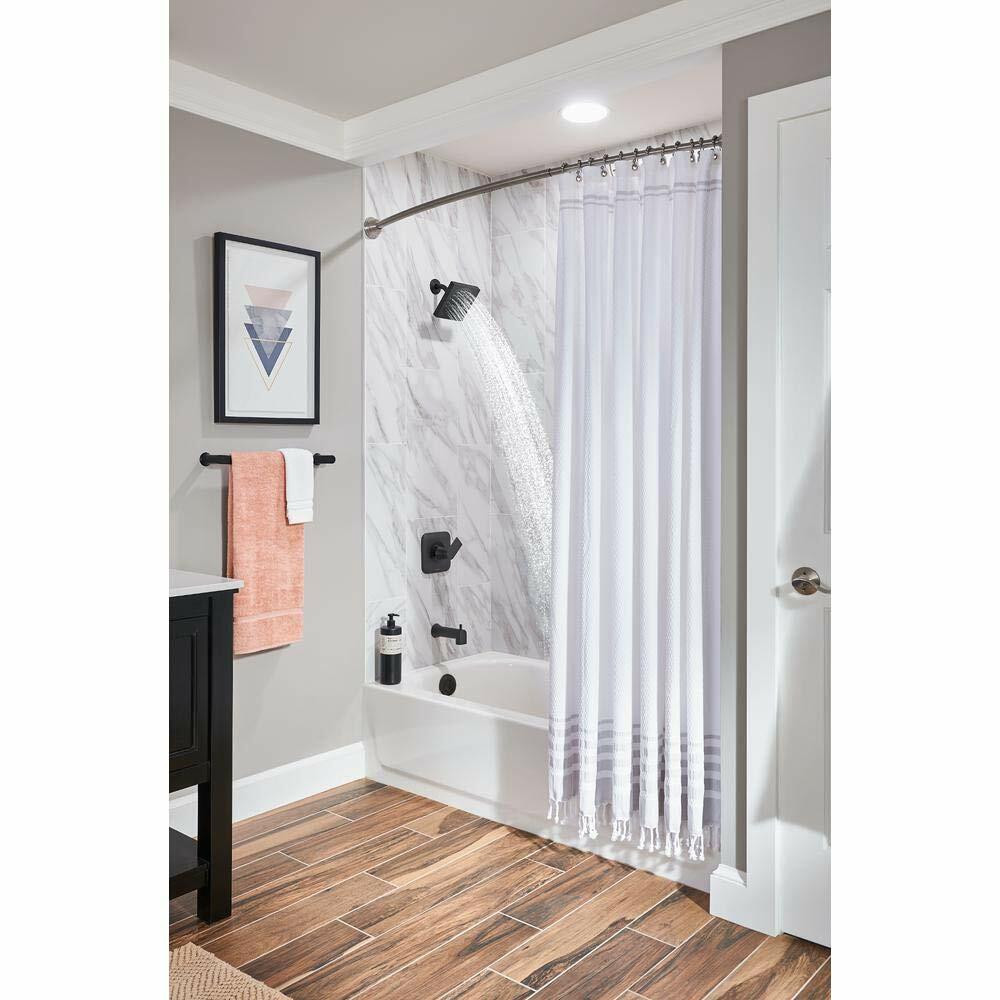 MOEN Genta 82760BL Single-Handle One Spray Tub and Shower Faucet in Matte Black (Valve Included)