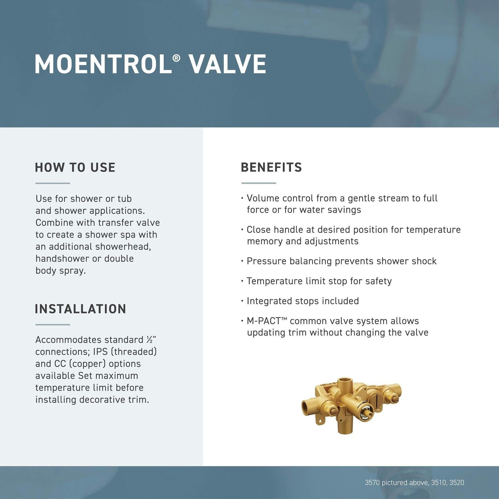 MOEN Voss T3691BN Single-Handle Moentrol Valve Trim Kit in Brushed Nickel (Valve Not Included)