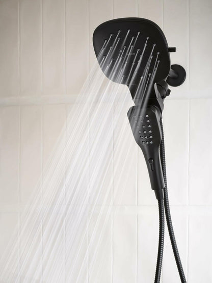 MOEN Verso 220C5EPBL Eco-Performance Infiniti Dial Square Rain Shower Head with Detachable Hand Shower Head in Matte Black