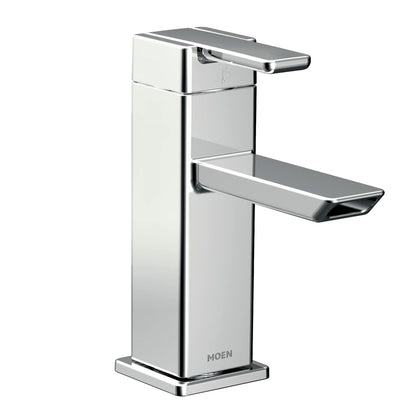 MOEN S6700 90° Single Hole Single-Handle Low-Arc Bathroom Faucet in Chrome