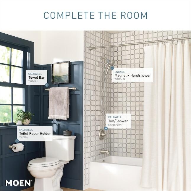 MOEN Caldwell 82495EPSRN 1-handle Single function 4-in Round Shower Faucet in Spot Resist Brushed Nickel (Valve Included)