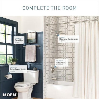 MOEN Caldwell 82495EPSRN 1-handle Single function 4-in Round Shower Faucet in Spot Resist Brushed Nickel (Valve Included)