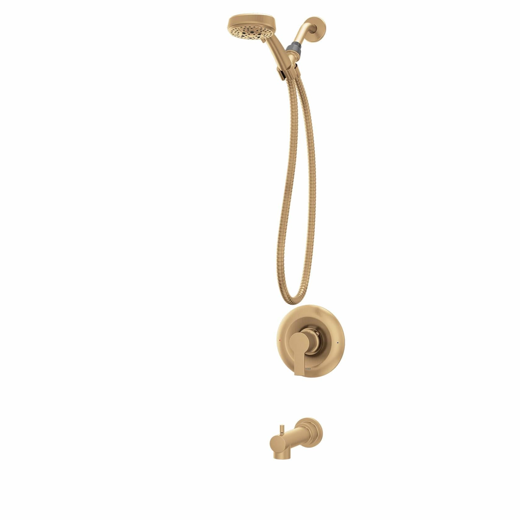 MOEN Meena 82618BZG Single Handle 4-Spray Tub and Shower Faucet 1.75 GPM in Bronzed Gold (Valve Included)