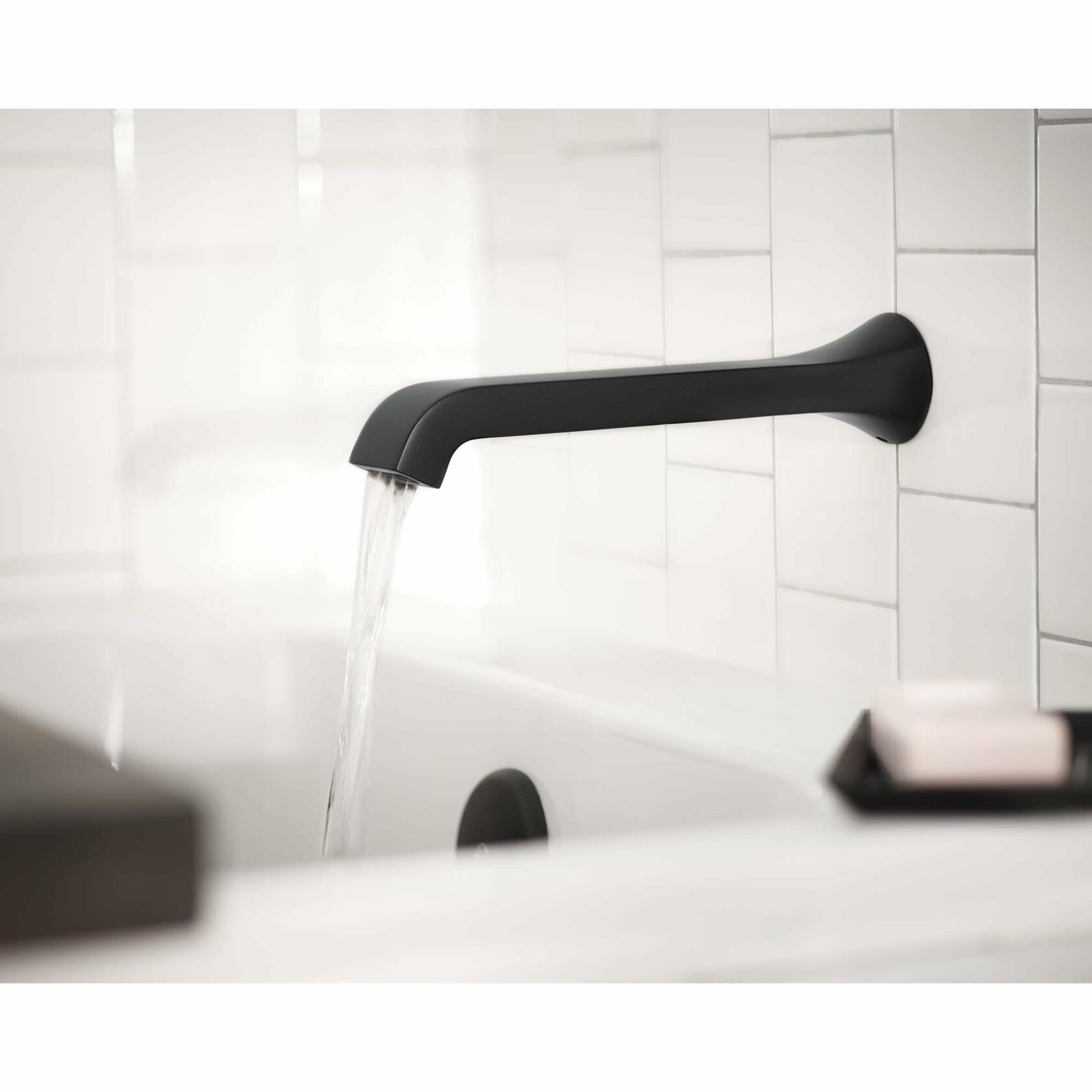 MOEN Genta WT901 LX Single Handle Wall Mount Tub Filler High Flow Tub Faucet with 10 in. Spout Reach in Chrome (Valve Not Included)