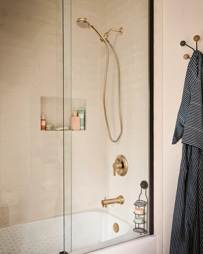 MOEN Meena 82618BZG Single Handle 4-Spray Tub and Shower Faucet 1.75 GPM in Bronzed Gold (Valve Included)