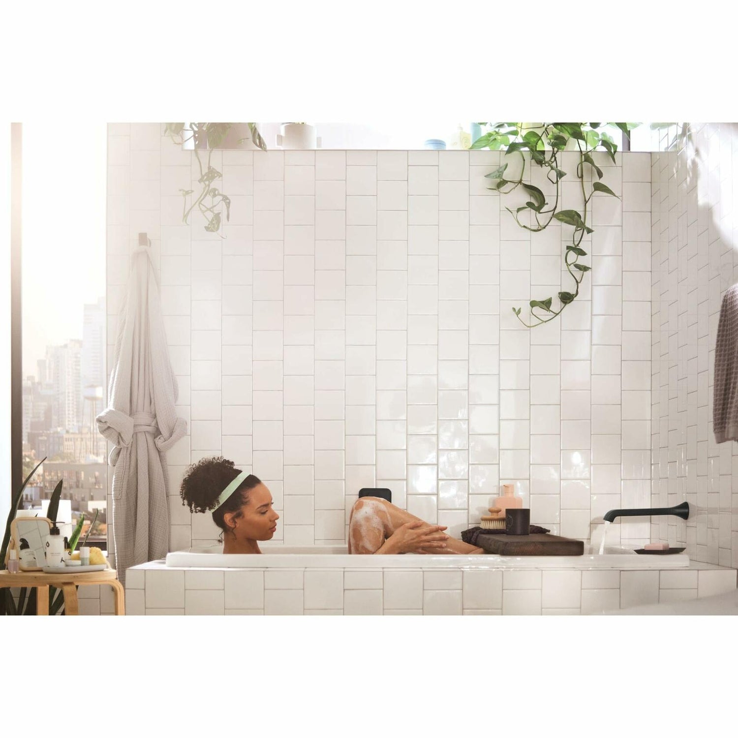 MOEN Genta WT901 LX Single Handle Wall Mount Tub Filler High Flow Tub Faucet with 10 in. Spout Reach in Chrome (Valve Not Included)
