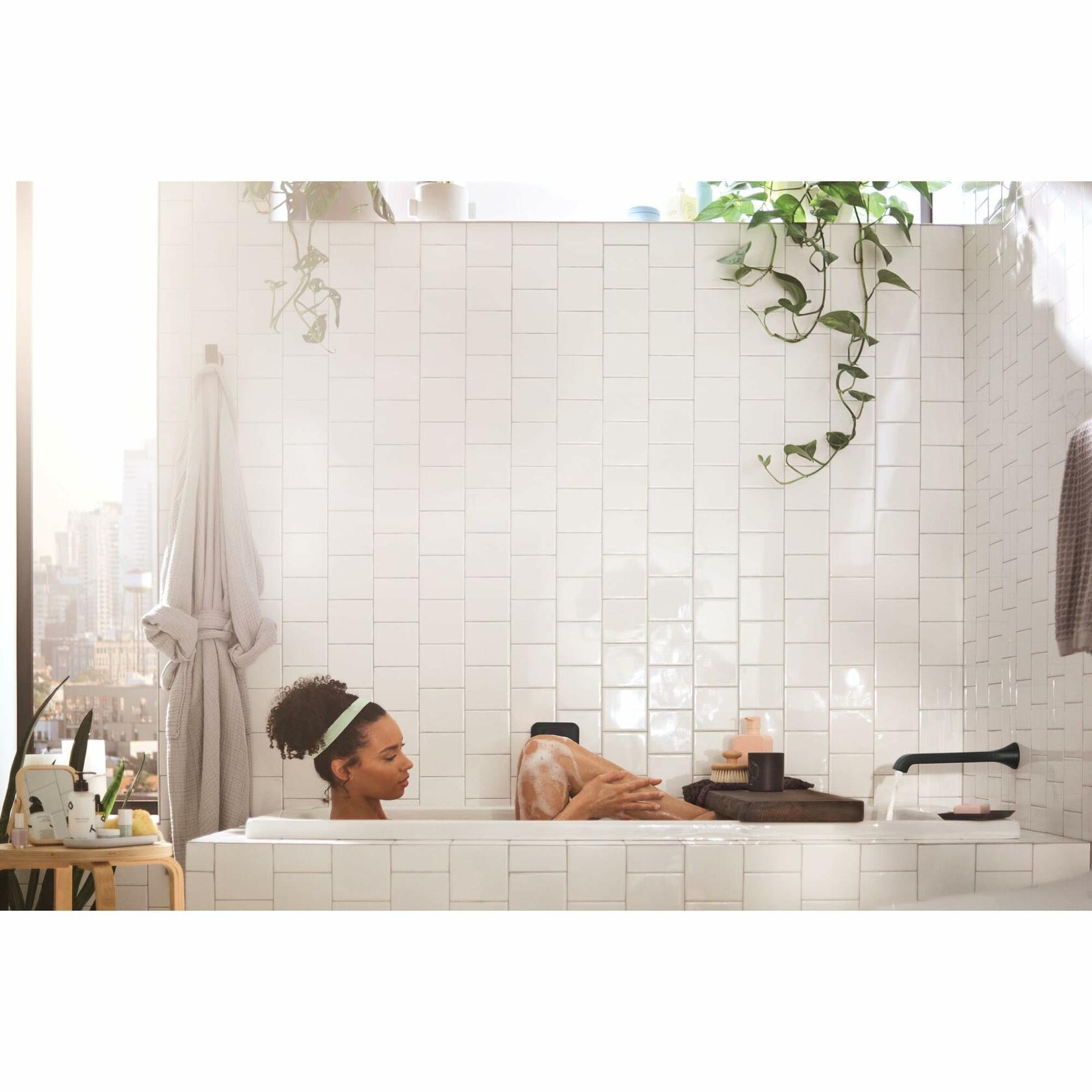 MOEN Genta WT901 LX Single Handle Wall Mount Tub Filler High Flow Tub Faucet with 10 in. Spout Reach in Chrome (Valve Not Included)
