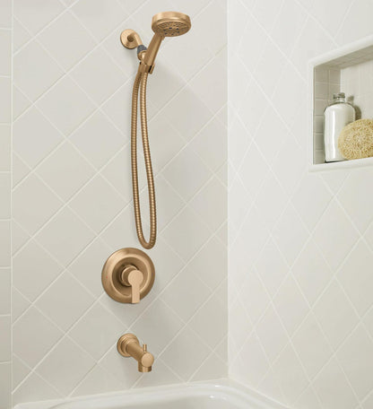MOEN Meena 82618BZG Single Handle 4-Spray Tub and Shower Faucet 1.75 GPM in Bronzed Gold (Valve Included)